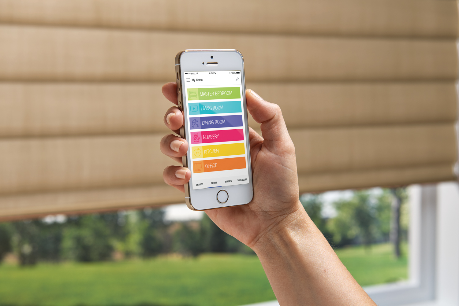 Hunter Douglas PowerView® App on an Iphone.